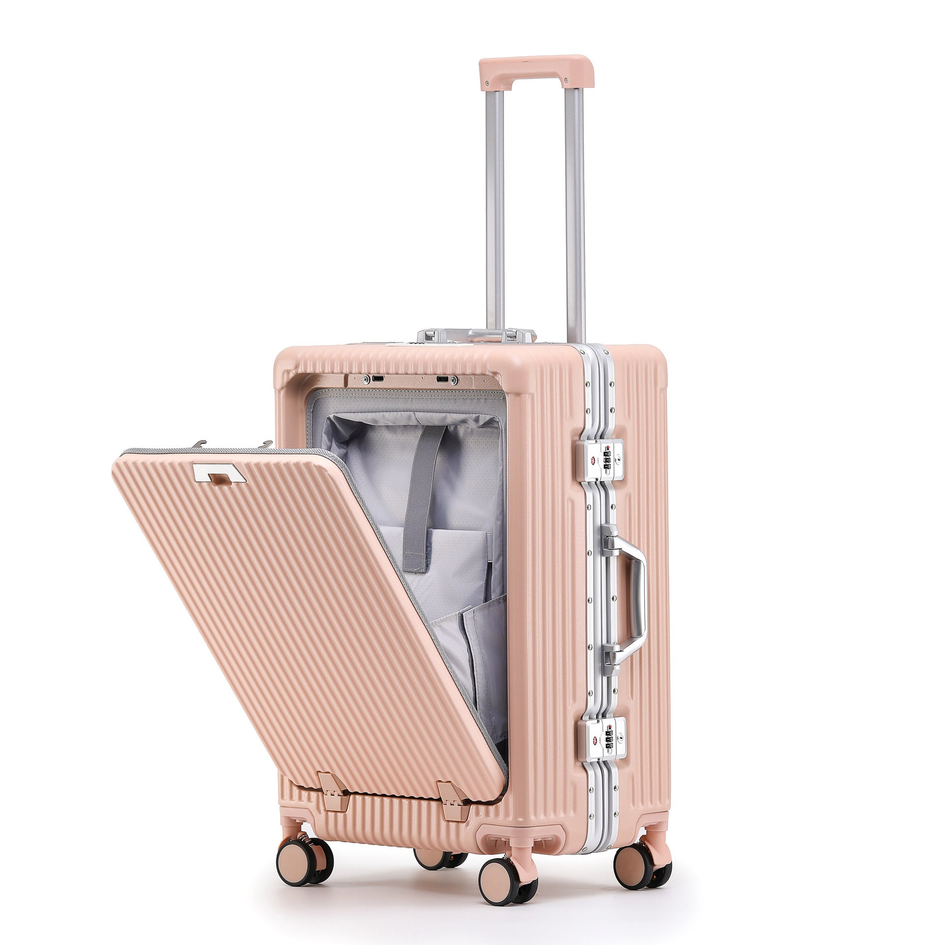 Multi-functional Aluminum Frame Travel Suitcase