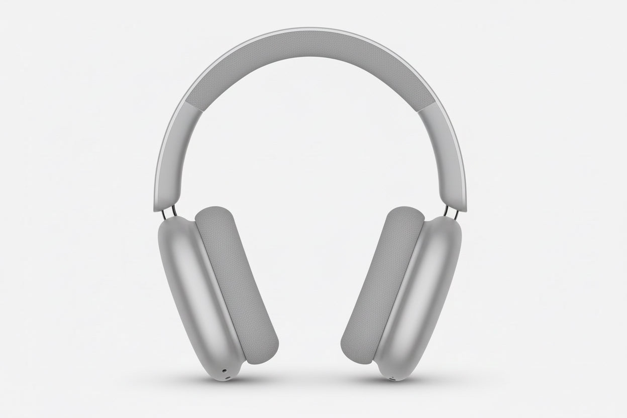 Black over-ear headphones on a white background