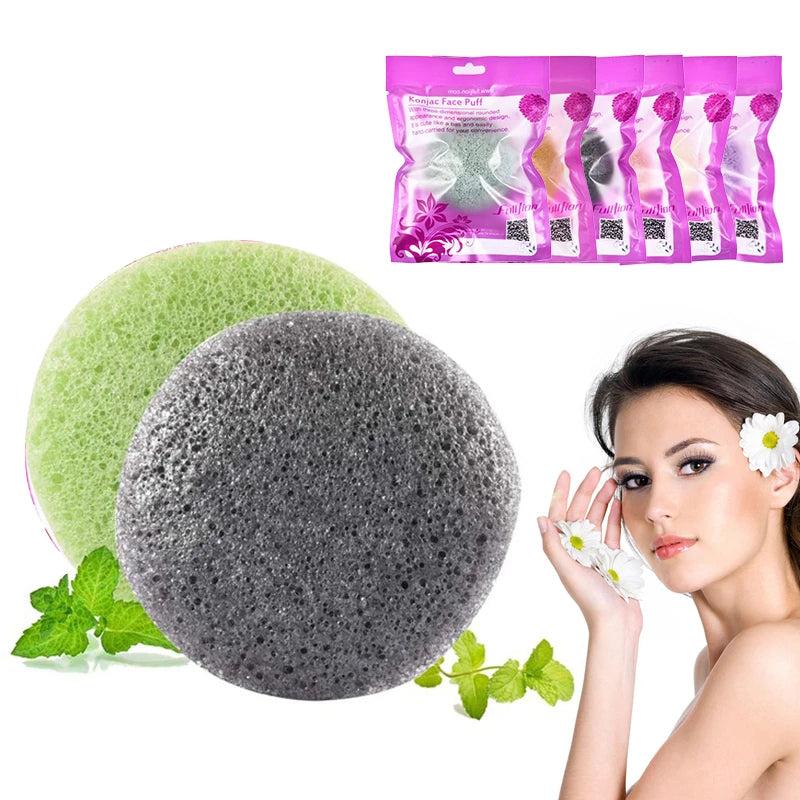 Round Konjac Facial Cleansing Sponge