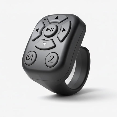 ScrollPro™ Hands-Free TikTok Remote Ring with Bluetooth control; ABS, black/white/pink variants, 29×32×21mm.