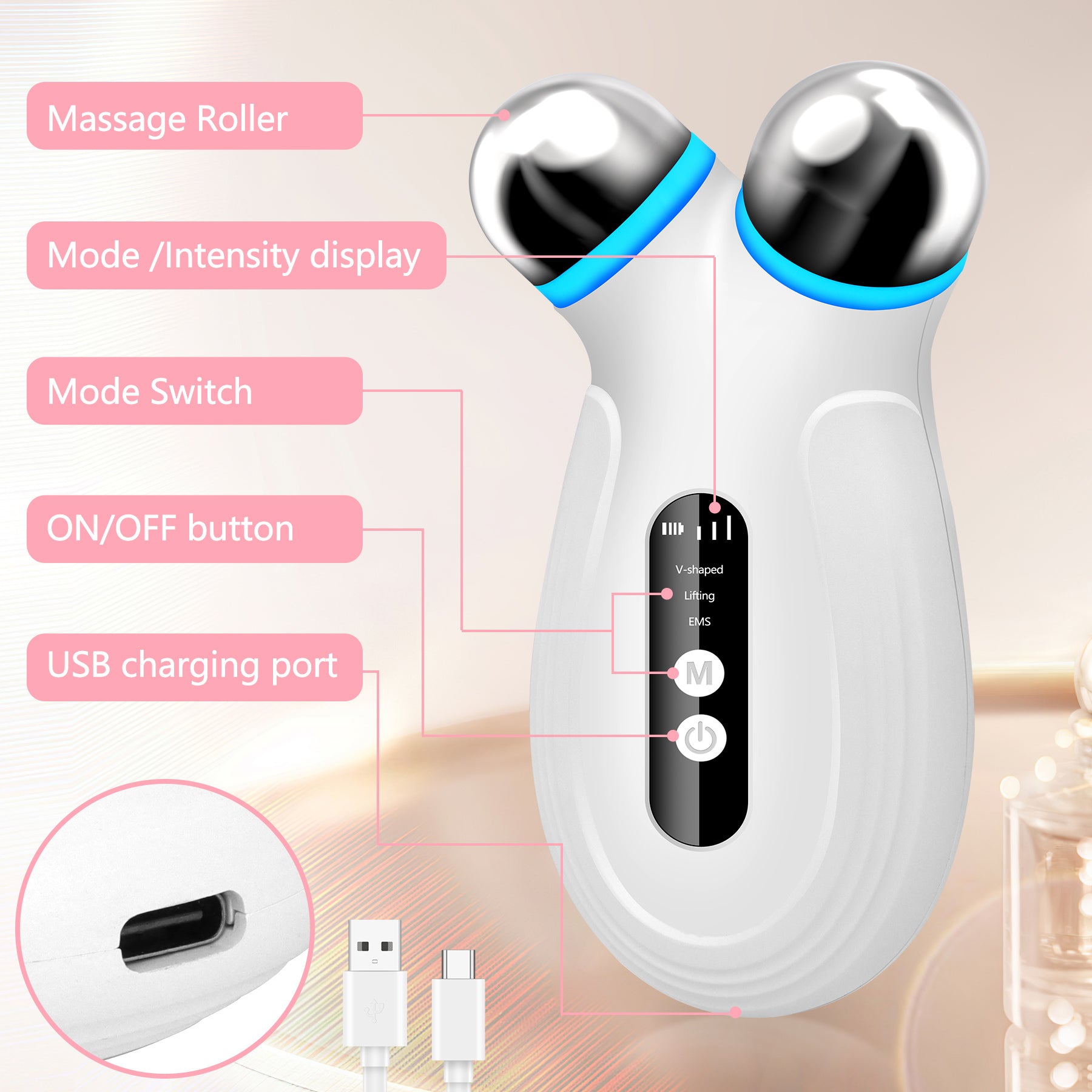 Anti-Aging Ultrasonic Facial Device